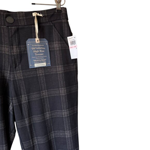 Democracy Ab Solution High Rise Ponte Trouser Sz 10 Mold & Hold Windowpane Plaid - Picture 6 of 13